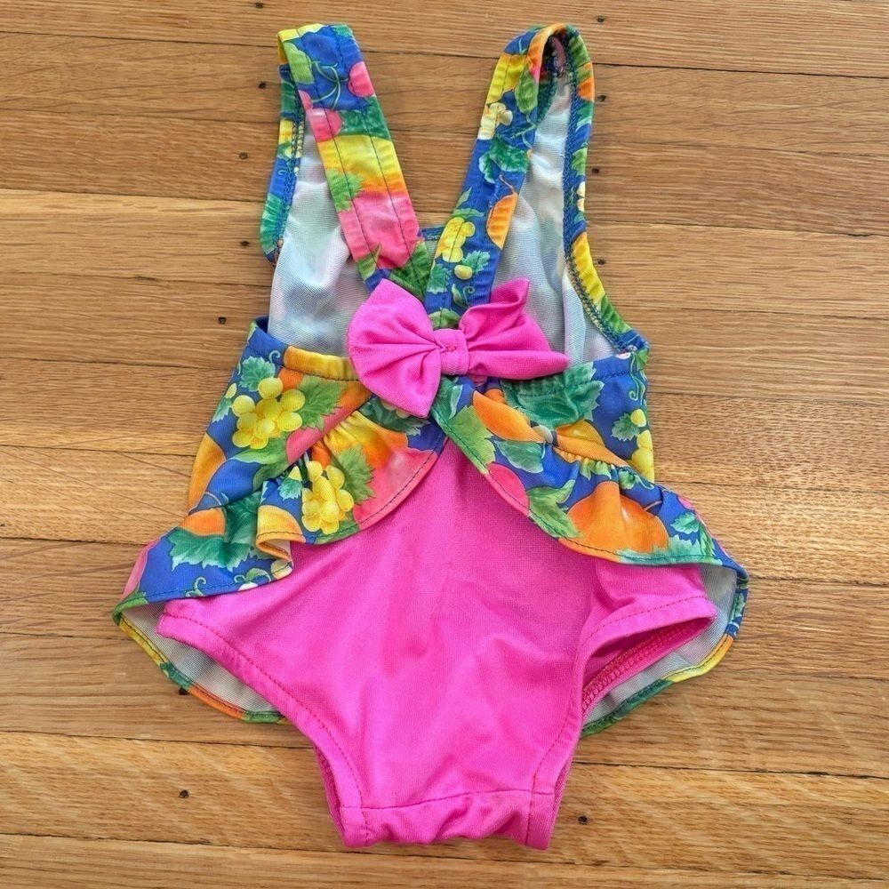 Vintage Baby Bright Tropical One Piece Bathing suit - Picture 2 of 6